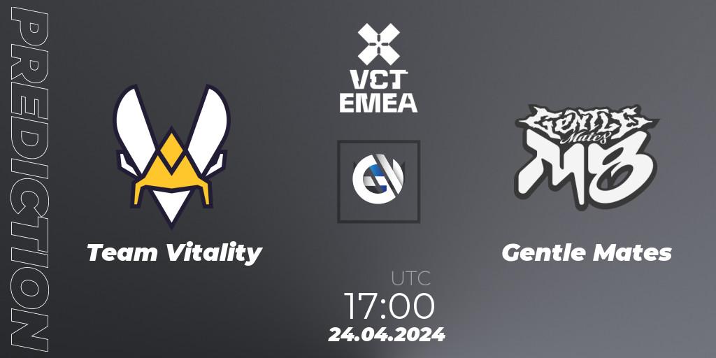 Team Vitality contre Gentle Mates : prédiction de match. 24.04.24. VALORANT, VALORANT Champions Tour 2024: EMEA League - Stage 1 - Group Stage