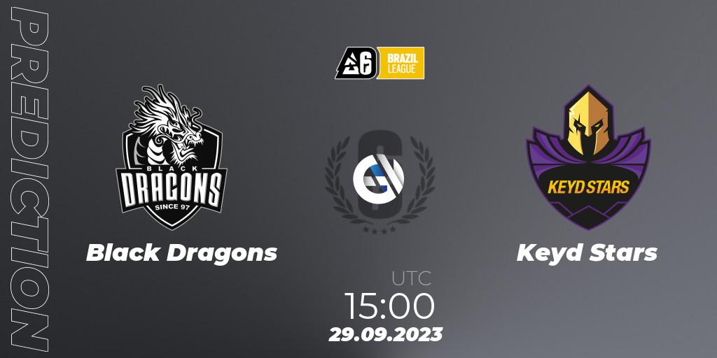 Black Dragons contre Keyd Stars : prédiction de match. 29.09.2023 at 15:00. Rainbow Six, Brazil League 2023 - Stage 2
