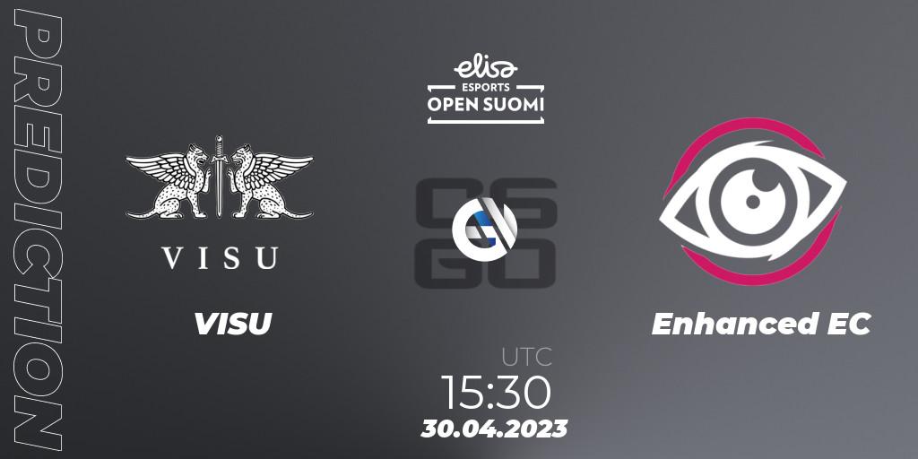 VISU contre Enhanced EC : prédiction de match. 30.04.2023 at 15:30. Counter-Strike (CS2), Elisa Open Suomi Season 5