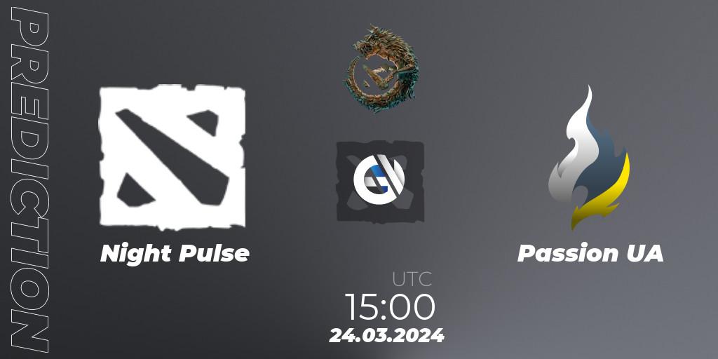 Night Pulse contre Passion UA : prédiction de match. 24.03.24. Dota 2, PGL Wallachia Season 1: Eastern Europe Open Qualifier #2