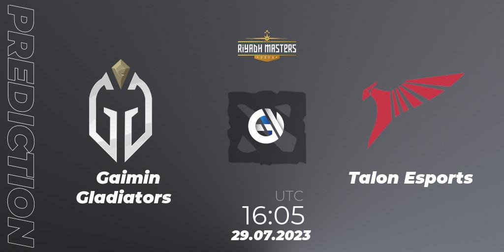Gaimin Gladiators contre Talon Esports : prédiction de match. 29.07.2023 at 18:31. Dota 2, Riyadh Masters 2023