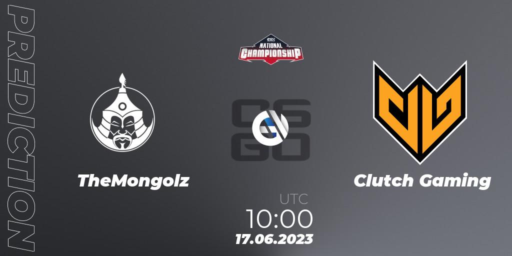 TheMongolz contre Clutch Gaming : prédiction de match. 17.06.2023 at 10:00. Counter-Strike (CS2), ESN National Championship 2023