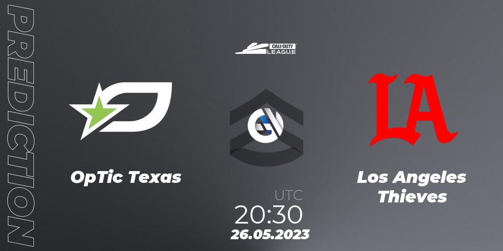 OpTic Texas contre Los Angeles Thieves : prédiction de match. 26.05.2023 at 20:30. Call of Duty, Call of Duty League 2023: Stage 5 Major