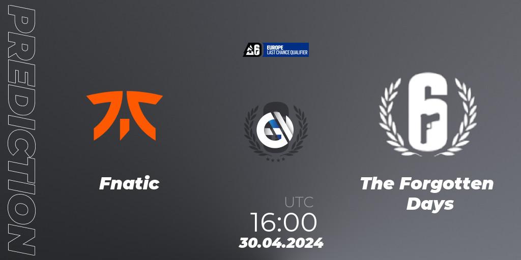 Fnatic contre The Forgotten Days : prédiction de match. 30.04.24. Rainbow Six, Europe League 2024 - Stage 1 LCQ