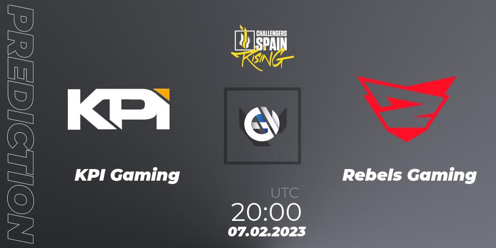 KPI Gaming contre Rebels Gaming : prédiction de match. 07.02.2023 at 20:00. VALORANT, VALORANT Challengers 2023 Spain: Rising Split 1