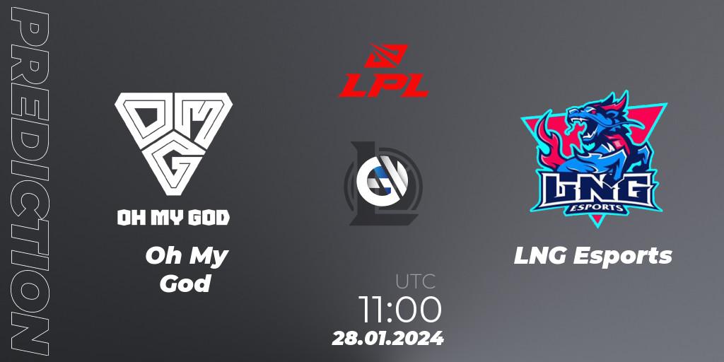Oh My God contre LNG Esports : prédiction de match. 28.01.24. LoL, LPL Spring 2024 - Group Stage