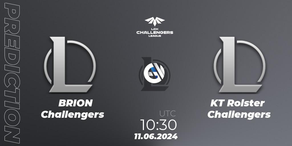 BRION Challengers contre KT Rolster Challengers : prédiction de match. 11.06.2024 at 10:30. LoL, LCK Challengers League 2024 Summer - Group Stage