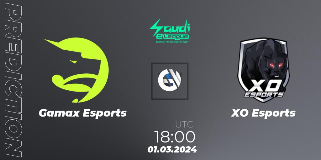 Gamax Esports contre XO Esports : prédiction de match. 01.03.2024 at 18:00. VALORANT, Saudi eLeague 2024: Major 1