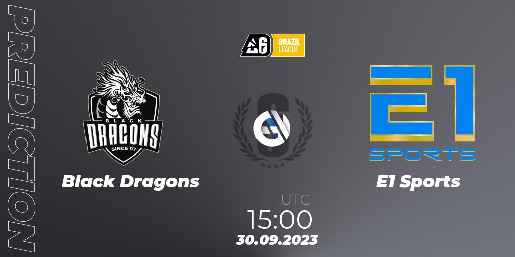 Black Dragons contre E1 Sports : prédiction de match. 30.09.2023 at 15:00. Rainbow Six, Brazil League 2023 - Stage 2