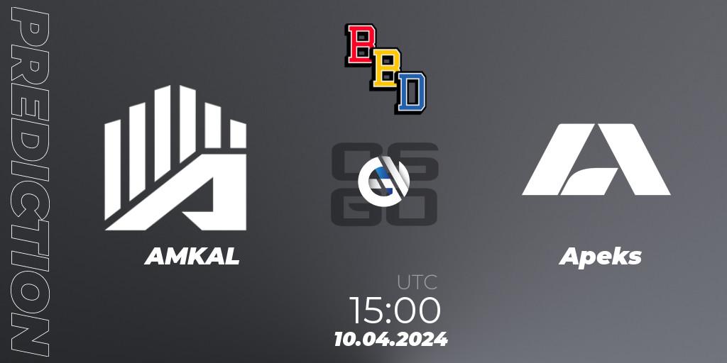 AMKAL contre Apeks : prédiction de match. 10.04.24. CS2 (CS:GO), BetBoom Dacha Belgrade 2024: European Qualifier