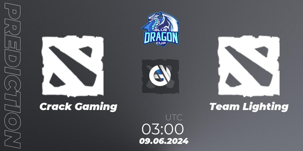 Crack Gaming contre Team Lighting : prédiction de match. 12.06.2024 at 03:00. Dota 2, Blue Dragon Cup