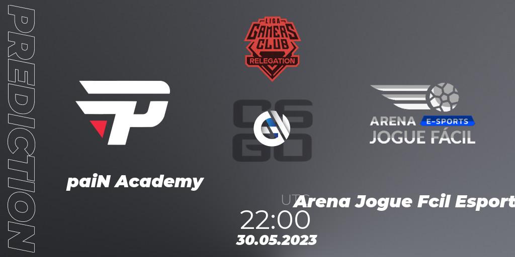 paiN Academy contre Arena Jogue Fácil Esports : prédiction de match. 30.05.2023 at 22:00. Counter-Strike (CS2), Gamers Club Liga Série A: May 2023