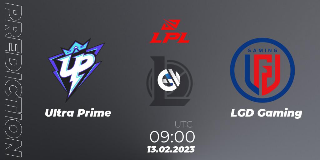 Ultra Prime contre LGD Gaming : prédiction de match. 13.02.2023 at 09:00. LoL, LPL Spring 2023 - Group Stage