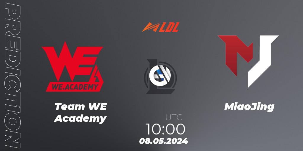 Team WE Academy contre MiaoJing : prédiction de match. 08.05.2024 at 10:00. LoL, LDL 2024 - Stage 2