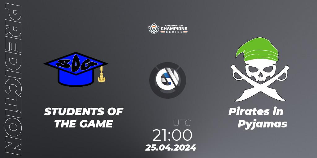 STUDENTS OF THE GAME contre Pirates in Pyjamas : prédiction de match. 25.04.2024 at 21:00. Overwatch, Overwatch Champions Series 2024 - North America Stage 2 Main Event