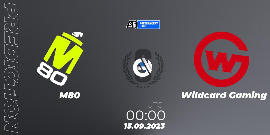 M80 contre Wildcard Gaming : prédiction de match. 15.09.2023 at 00:00. Rainbow Six, North America League 2023 - Stage 2