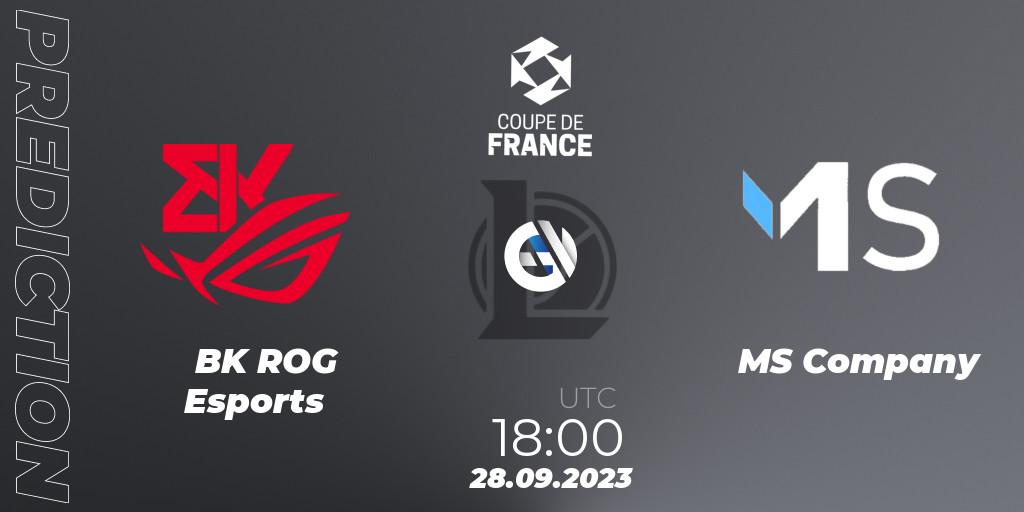 BK ROG Esports contre MS Company : prédiction de match. 28.09.2023 at 18:00. LoL, Coupe de France 2023
