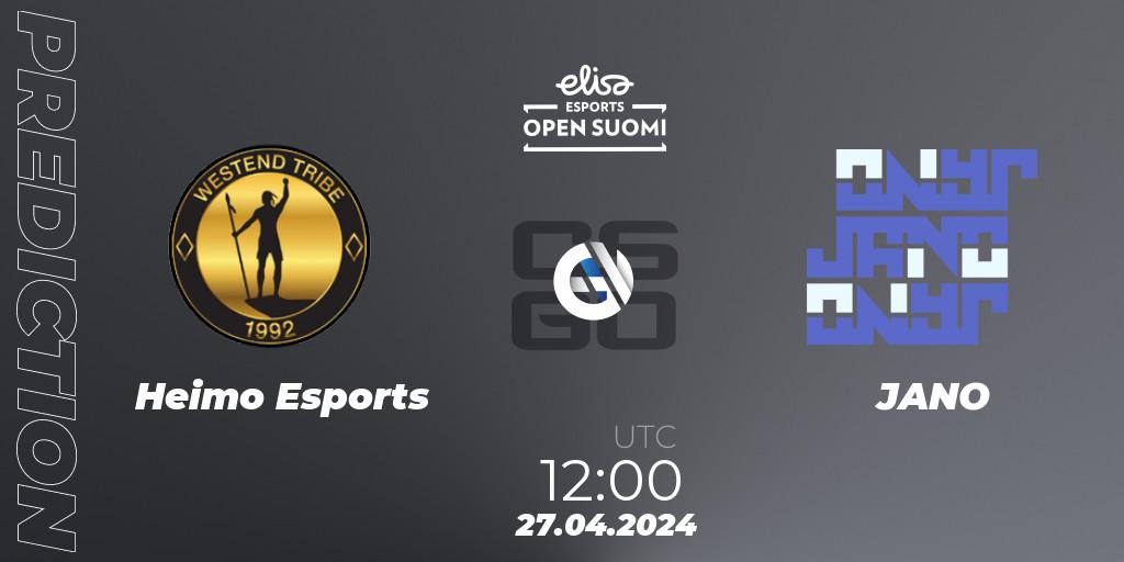 Heimo Esports contre JANO : prédiction de match. 27.04.24. CS2 (CS:GO), Elisa Open Suomi Season 6