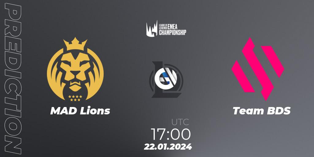 MAD Lions contre Team BDS : prédiction de match. 21.01.2024 at 16:00. LoL, LEC Winter 2024 - Regular Season