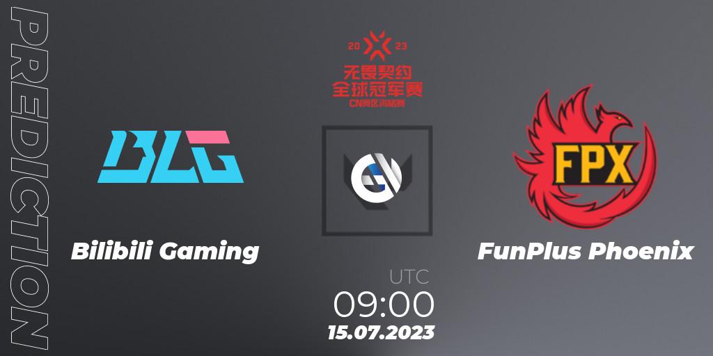 Bilibili Gaming contre FunPlus Phoenix : prédiction de match. 15.07.2023 at 09:00. VALORANT, VALORANT Champions Tour 2023: China Qualifier