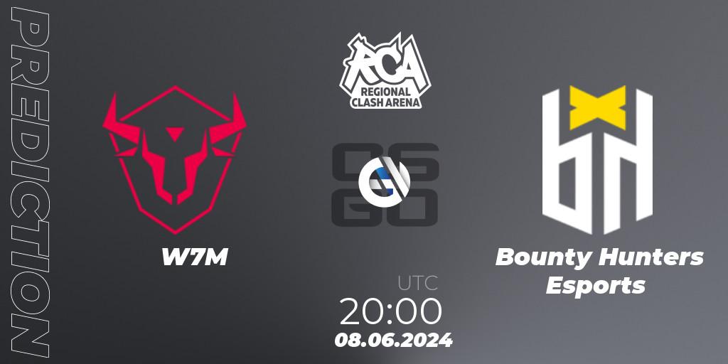 W7M contre Bounty Hunters Esports : prédiction de match. 08.06.2024 at 20:00. Counter-Strike (CS2), Regional Clash Arena South America