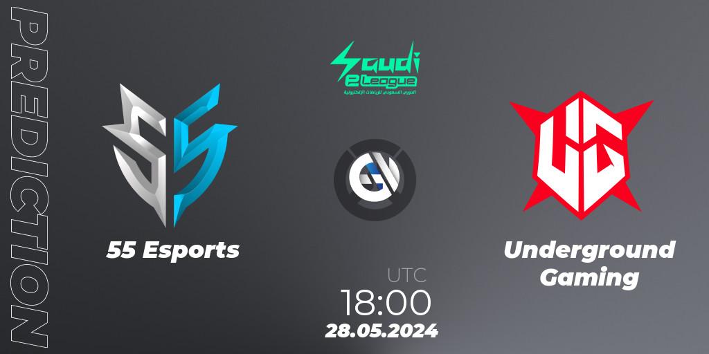 55 Esports contre Underground Gaming : prédiction de match. 28.05.2024 at 18:00. Overwatch, Saudi eLeague 2024 - Major 2 Phase 2