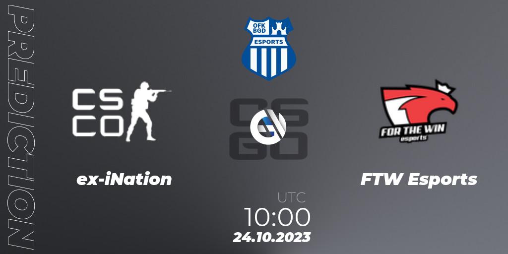 ex-iNation contre FTW Esports : prédiction de match. 26.10.23. CS2 (CS:GO), OFK BGD Esports Series #1