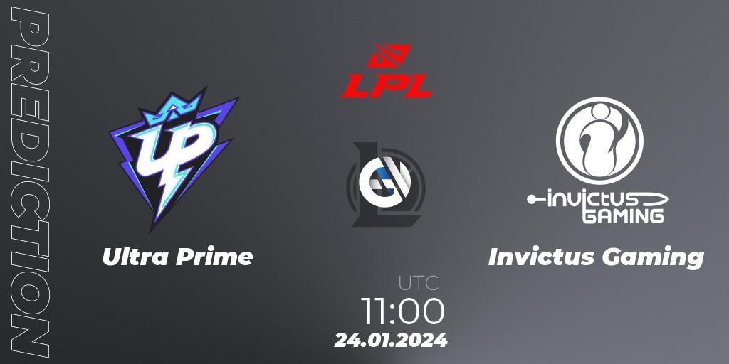 Ultra Prime contre Invictus Gaming : prédiction de match. 24.01.24. LoL, LPL Spring 2024 - Group Stage