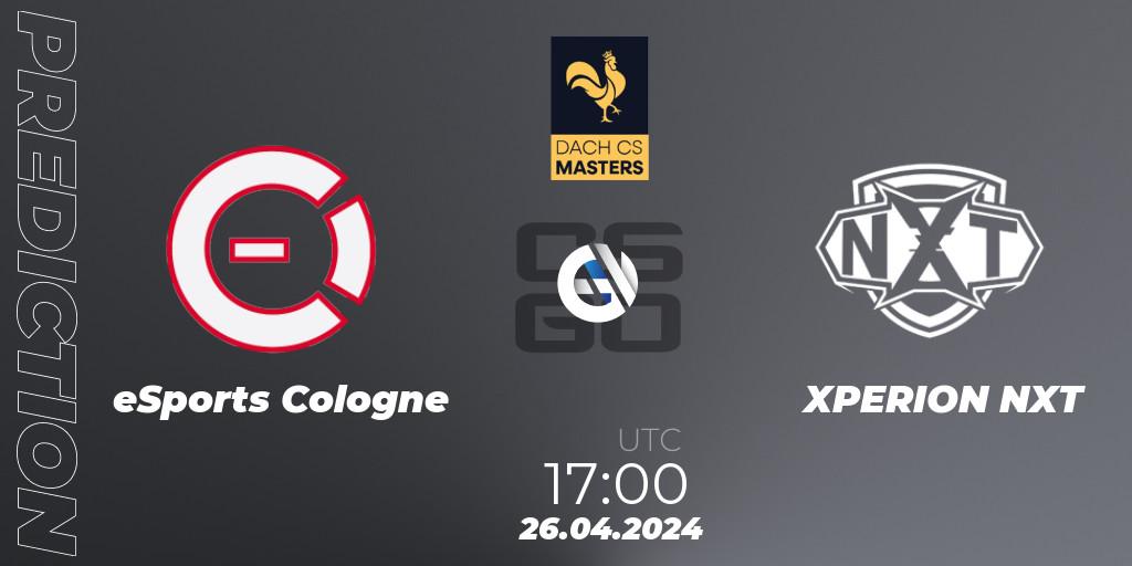 eSports Cologne contre XPERION NXT : prédiction de match. 22.04.2024 at 18:00. Counter-Strike (CS2), DACH CS Masters Season 1: Division 2