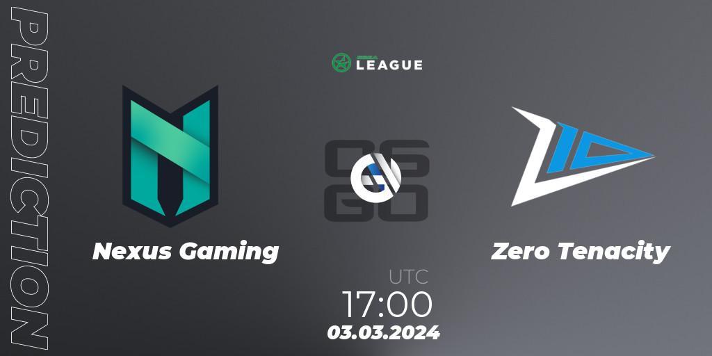 Nexus Gaming contre Zero Tenacity : prédiction de match. 03.03.24. CS2 (CS:GO), ESEA Season 48: Advanced Division - Europe