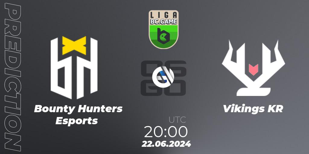 Bounty Hunters Esports contre Vikings KR : prédiction de match. 27.06.2024 at 16:00. Counter-Strike (CS2), Dust2 Brasil Liga Season 3: Division 1