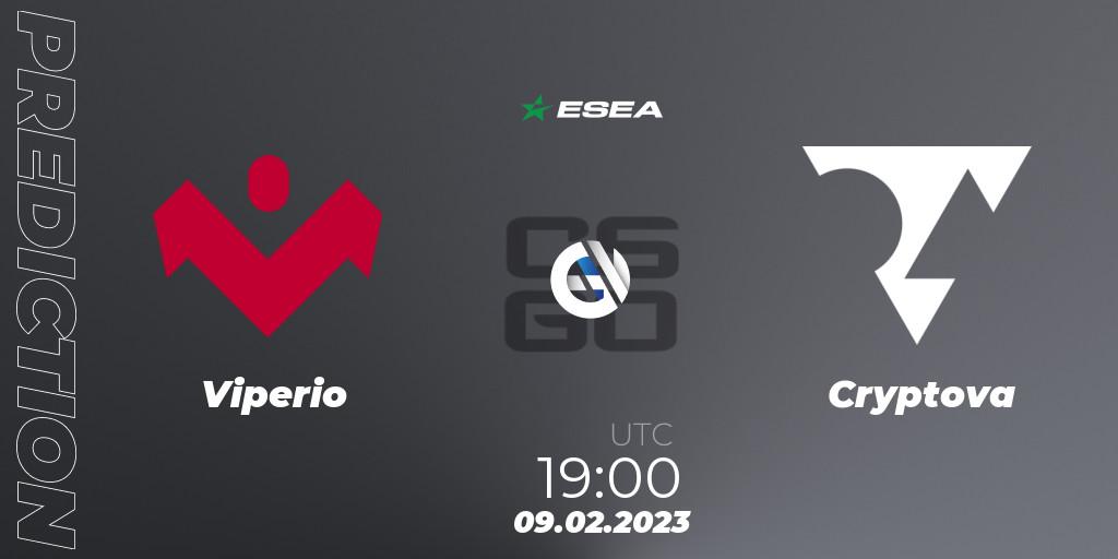 Viperio contre Cryptova : prédiction de match. 09.02.23. CS2 (CS:GO), ESEA Season 44: Advanced Division - Europe