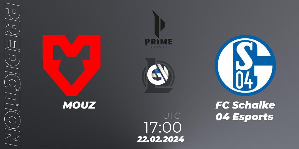 MOUZ contre FC Schalke 04 Esports : prédiction de match. 24.01.24. LoL, Prime League Spring 2024 - Group Stage