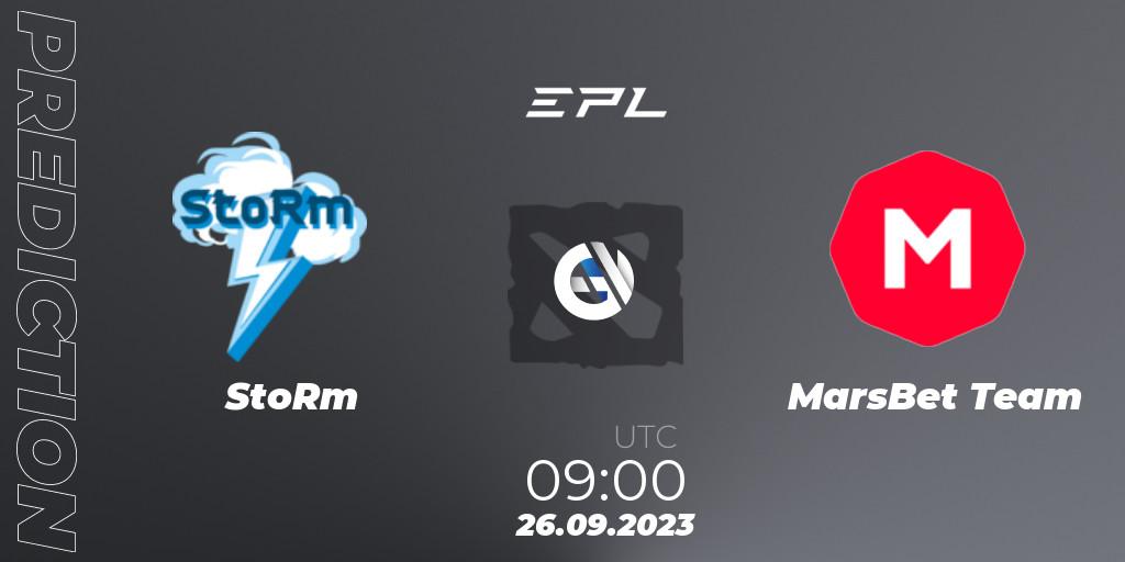 StoRm contre MarsBet Team : prédiction de match. 26.09.23. Dota 2, European Pro League Season 12