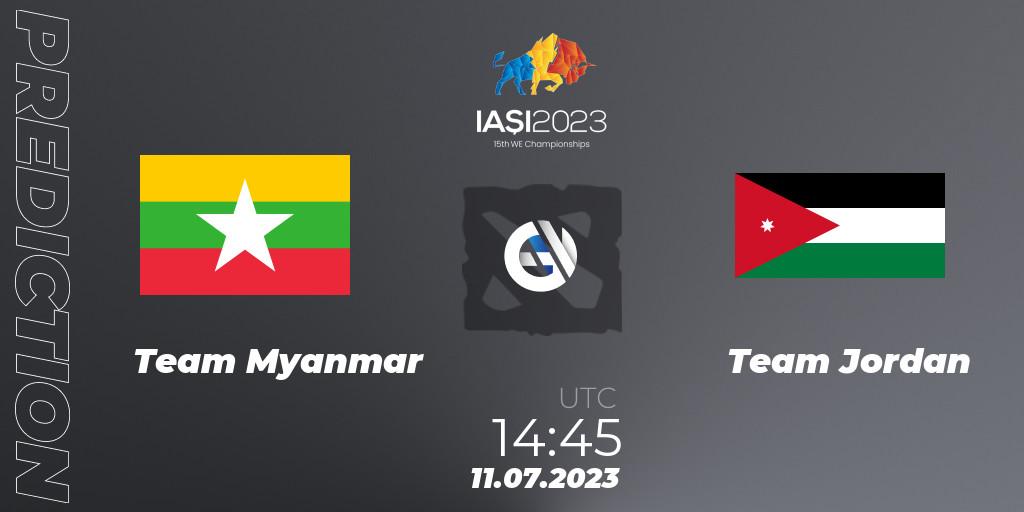 Team Myanmar contre Team Jordan : prédiction de match. 11.07.2023 at 14:45. Dota 2, Gamers8 IESF Asian Championship 2023