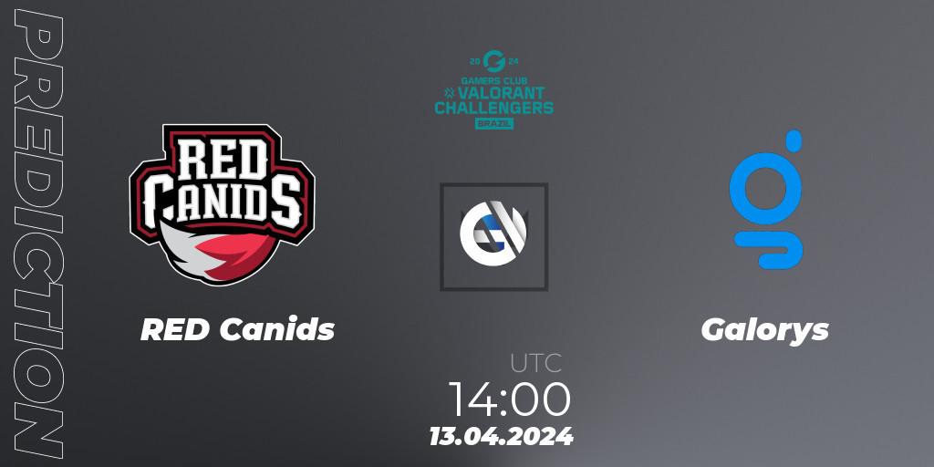 RED Canids contre Galorys : prédiction de match. 13.04.2024 at 14:00. VALORANT, VALORANT Challengers Brazil 2024: Split 1