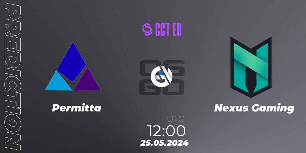 Permitta contre Nexus Gaming : prédiction de match. 25.05.2024 at 12:00. Counter-Strike (CS2), CCT Season 2 Europe Series 4