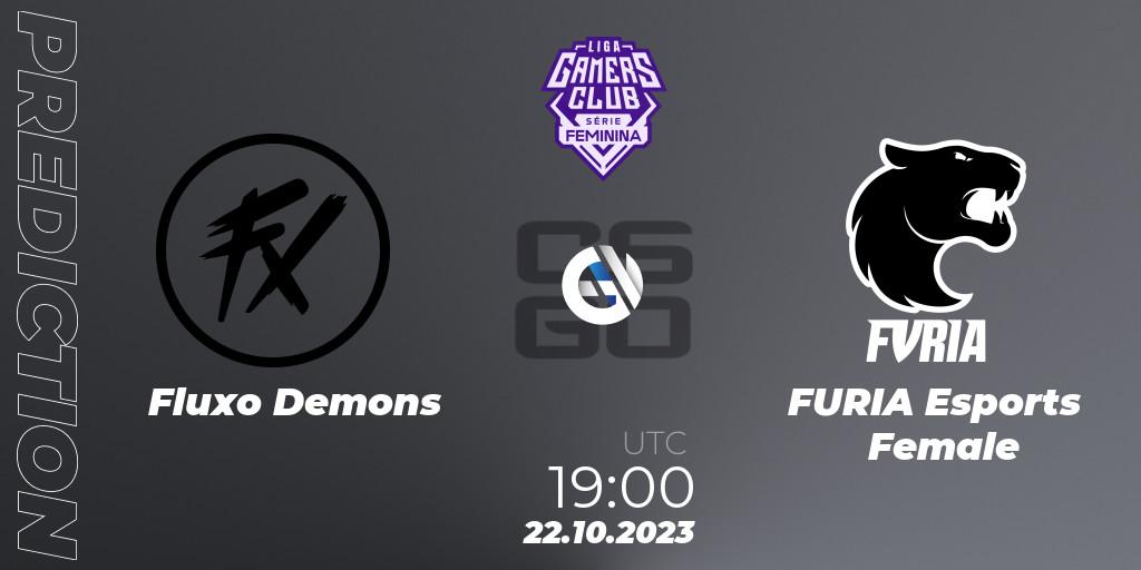 Fluxo Demons contre FURIA Esports Female : prédiction de match. 22.10.2023 at 19:00. Counter-Strike (CS2), Gamers Club Liga Série Feminina: Super Edition 2023