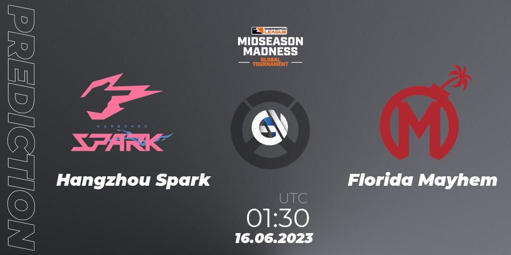 Hangzhou Spark contre Florida Mayhem : prédiction de match. 16.06.23. Overwatch, Overwatch League 2023 - Midseason Madness