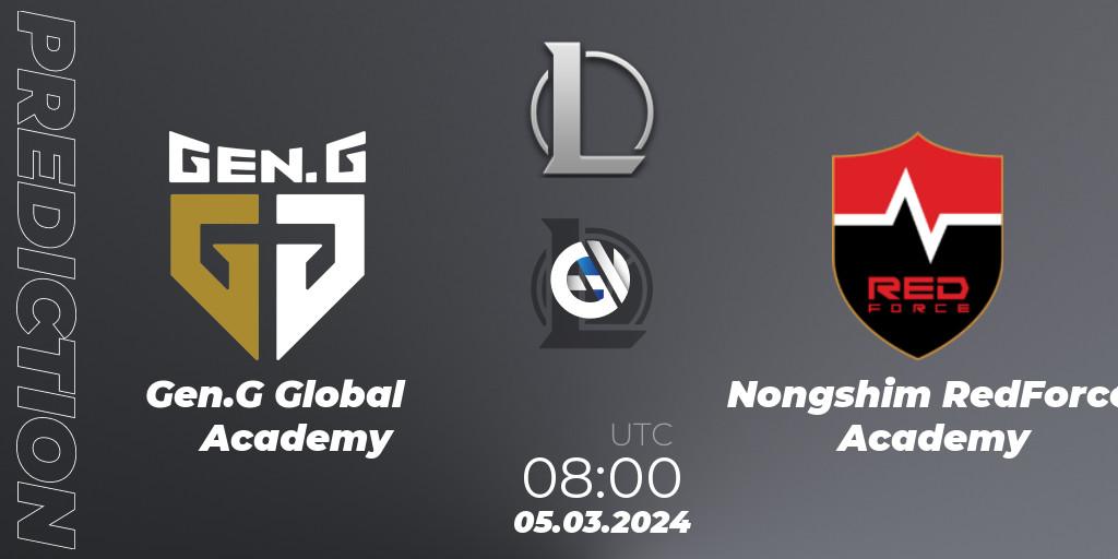 Gen.G Global Academy contre Nongshim RedForce Academy : prédiction de match. 05.03.24. LoL, LCK Challengers League 2024 Spring - Group Stage