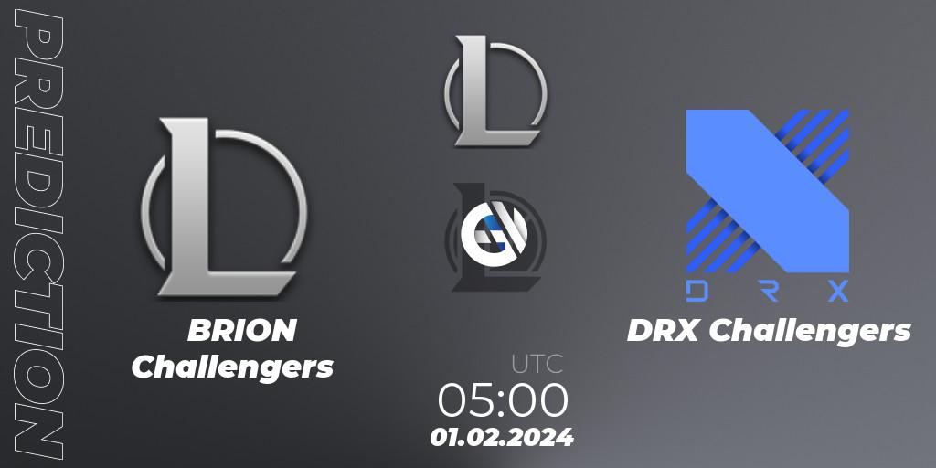 BRION Challengers contre DRX Challengers : prédiction de match. 01.02.24. LoL, LCK Challengers League 2024 Spring - Group Stage
