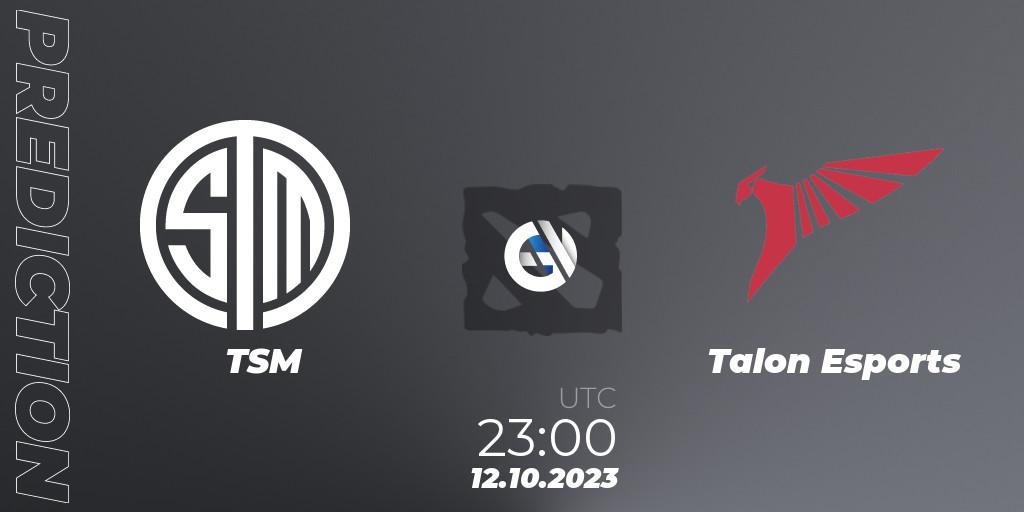 TSM contre Talon Esports : prédiction de match. 13.10.23. Dota 2, The International 2023 - Group Stage
