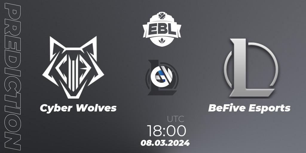 Cyber Wolves contre BeFive Esports : prédiction de match. 08.03.24. LoL, Esports Balkan League Season 14