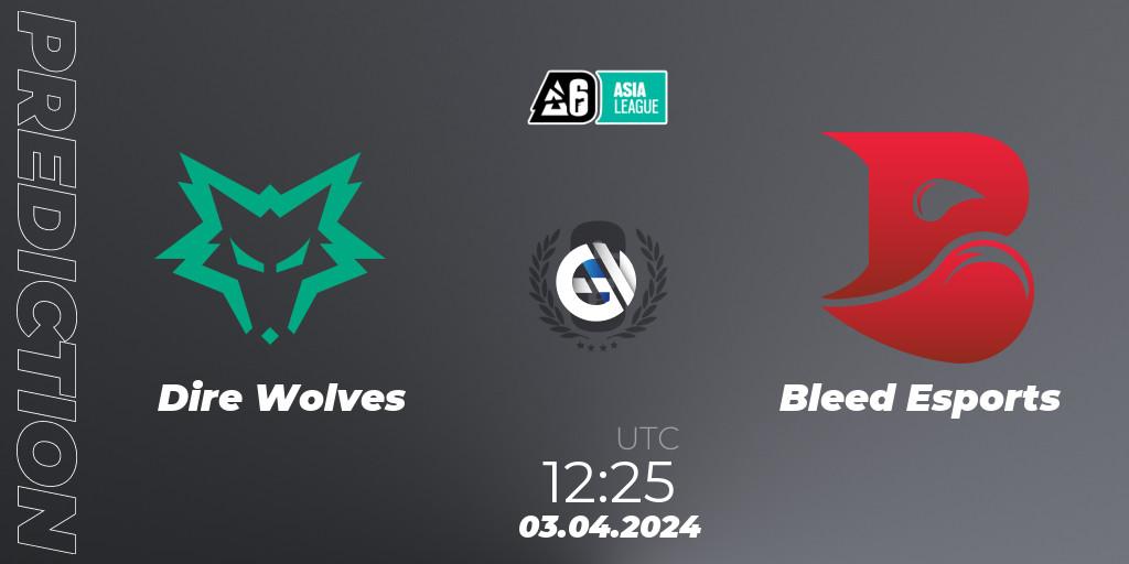 Dire Wolves contre Bleed Esports : prédiction de match. 03.04.24. Rainbow Six, Asia League 2024 - Stage 1