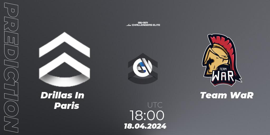 Drillas In Paris contre Team WaR : prédiction de match. 18.04.2024 at 18:00. Call of Duty, Call of Duty Challengers 2024 - Elite 2: EU