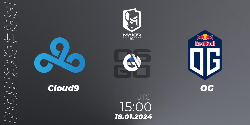 Cloud9 contre OG : prédiction de match. 18.01.2024 at 15:00. Counter-Strike (CS2), PGL CS2 Major Copenhagen 2024 Europe RMR Closed Qualifier
