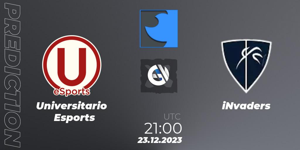 Universitario Esports contre iNvaders : prédiction de match. 23.12.2023 at 21:00. Dota 2, FastInvitational DotaPRO Season 2