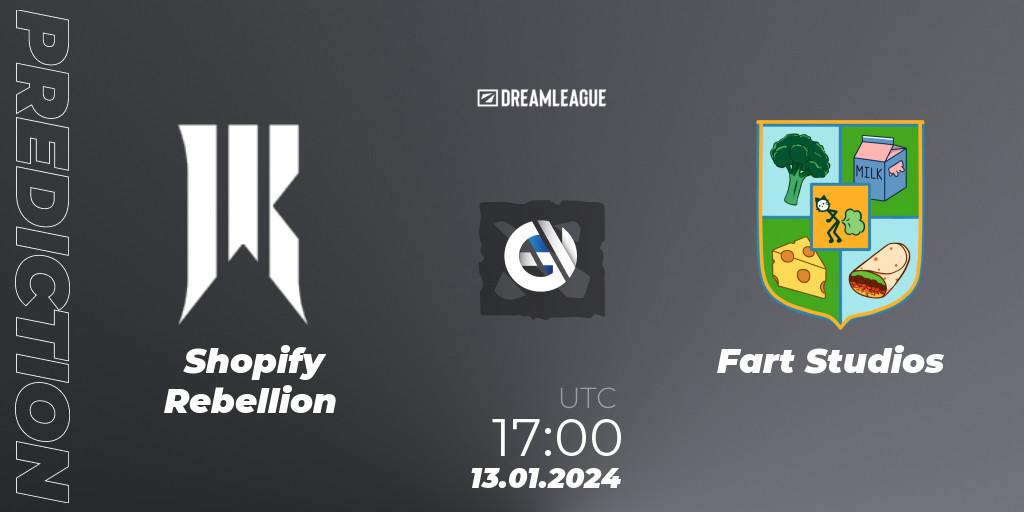 Shopify Rebellion contre Fart Studios : prédiction de match. 13.01.24. Dota 2, DreamLeague Season 22: North America Closed Qualifier