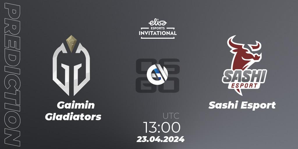 Gaimin Gladiators contre Sashi Esport : prédiction de match. 23.04.2024 at 13:30. Counter-Strike (CS2), Elisa Invitational Spring 2024