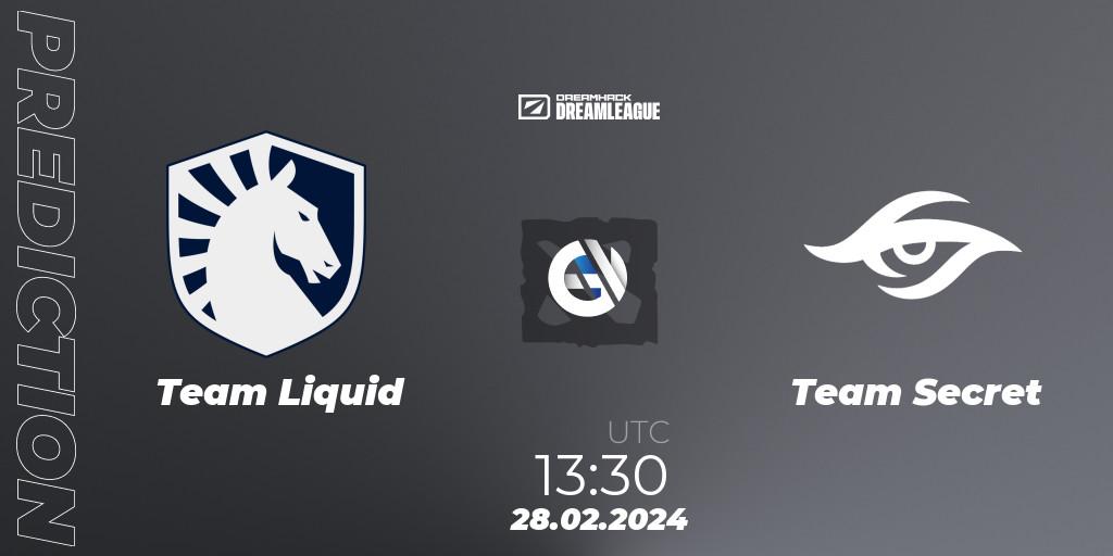 Team Liquid contre Team Secret : prédiction de match. 28.02.24. Dota 2, DreamLeague Season 22